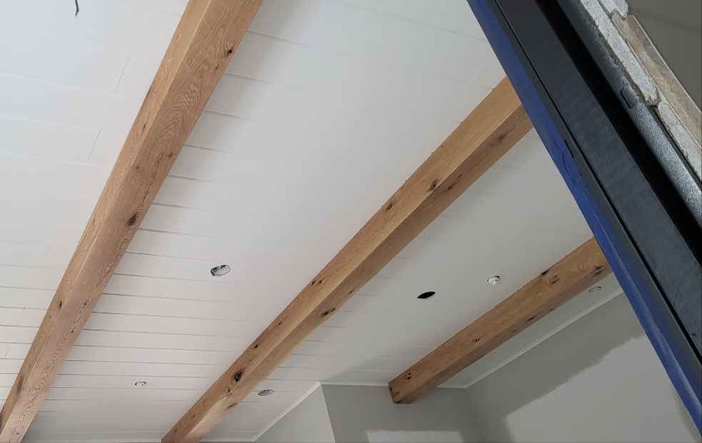 5.5" x 5.5" White Oak Ceiling Beams