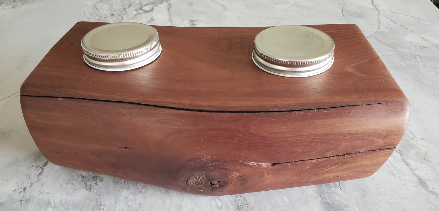 River Salvaged Black Walnut Candle Holder