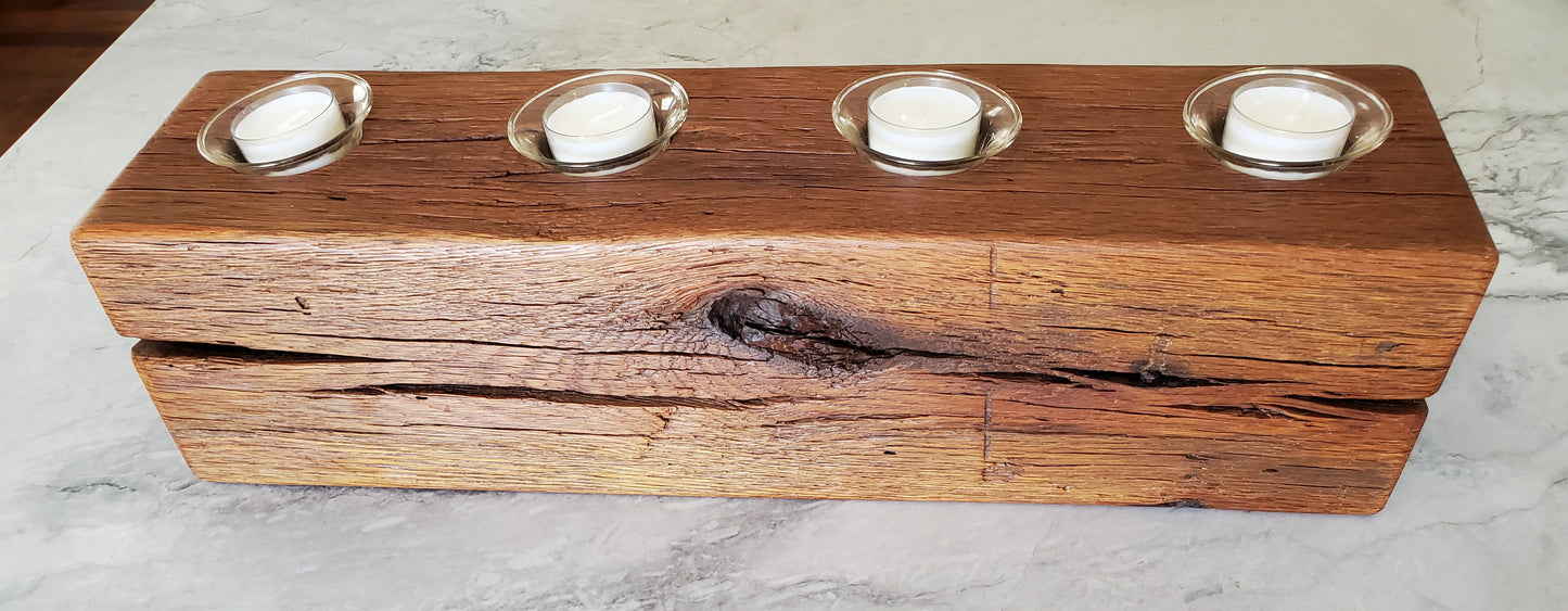 Reclaimed Oak Centerpiece Candle Holder