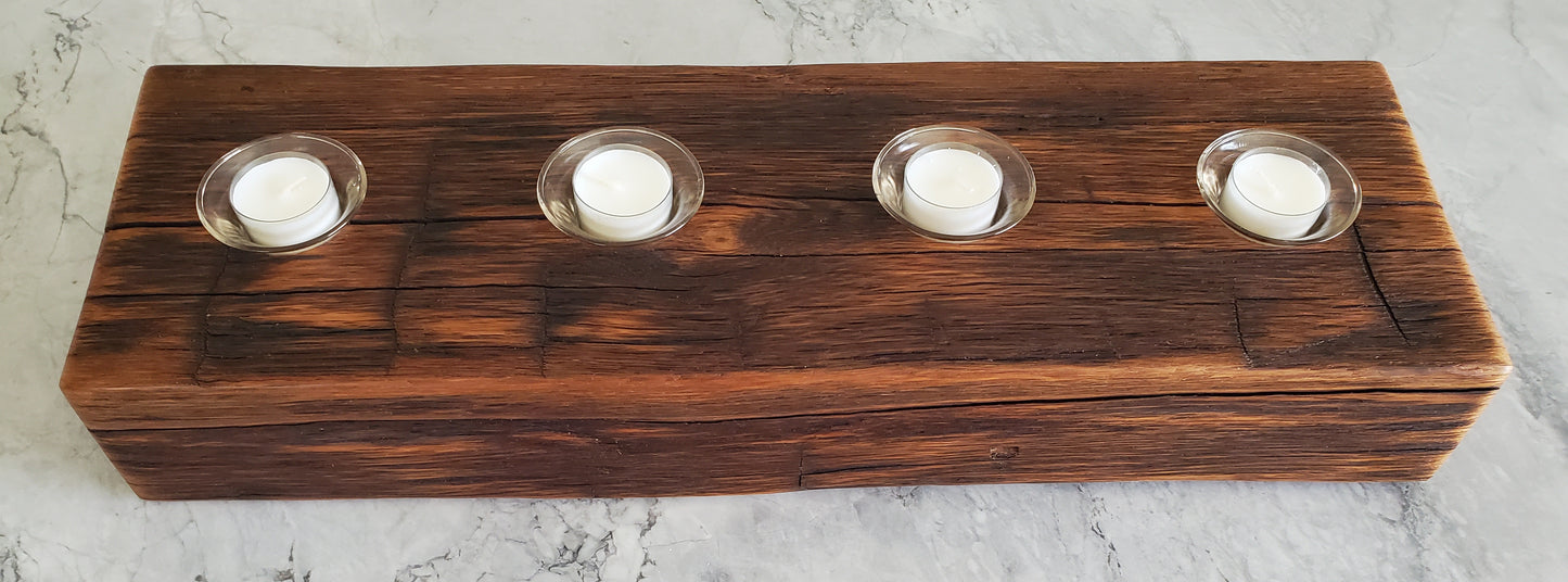 Reclaimed Oak Centerpiece Candle Holder