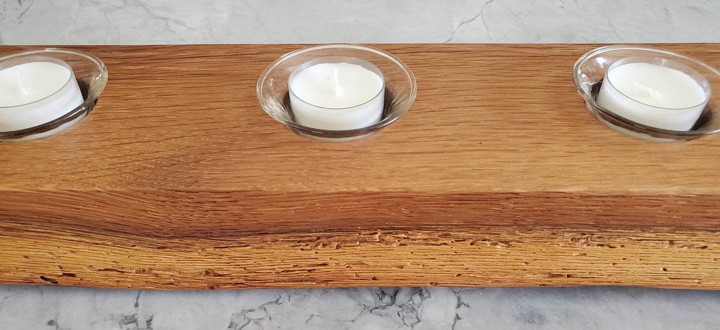 Reclaimed Oak Centerpiece Candle Holder