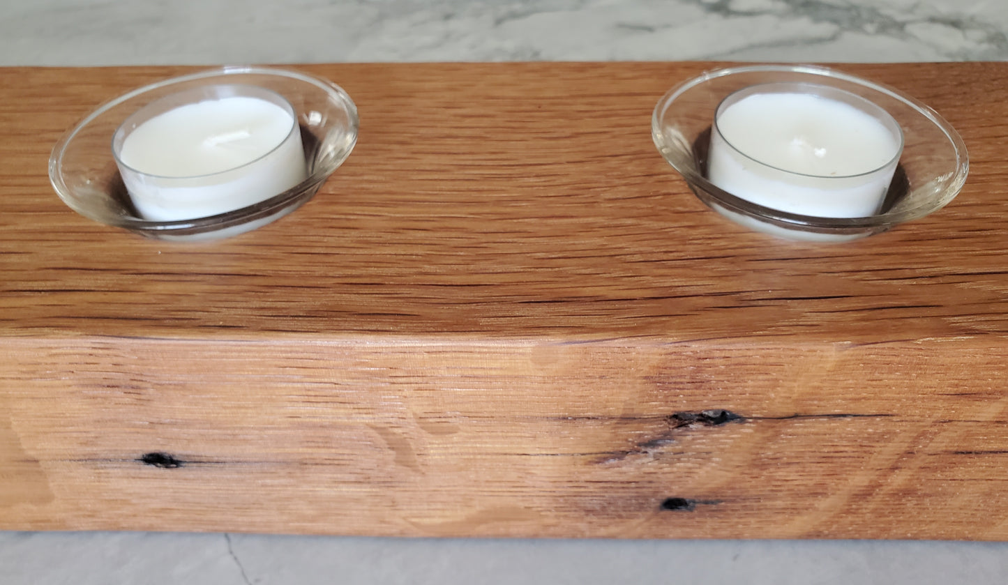 Reclaimed Oak Centerpiece Candle Holder