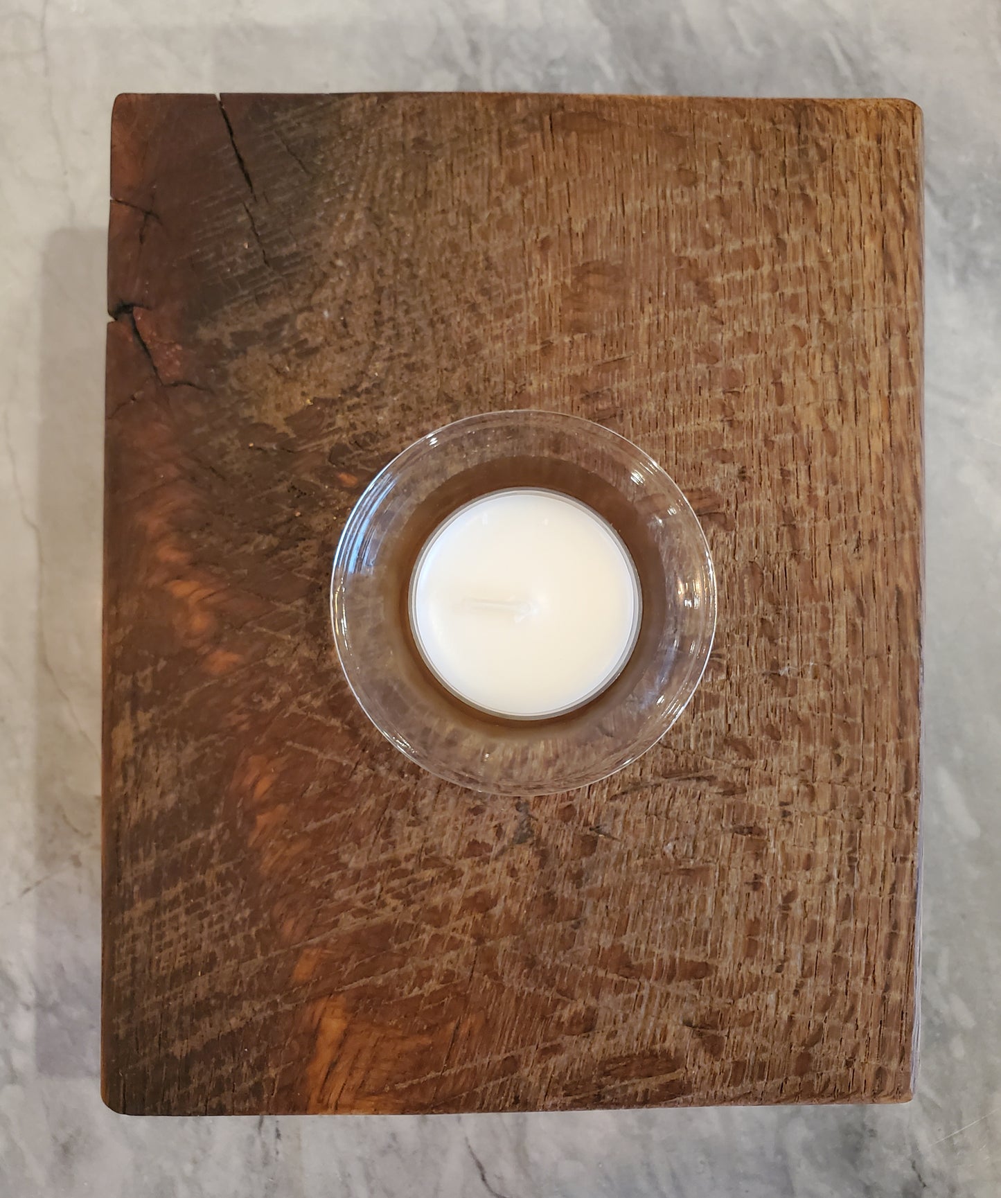 3pc Set: Reclaimed Oak Candle Holder