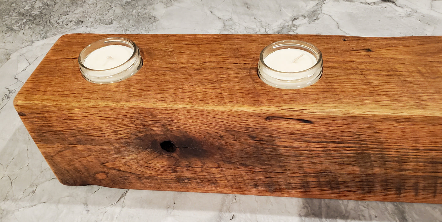 Reclaimed Oak Centerpiece Candle Holder