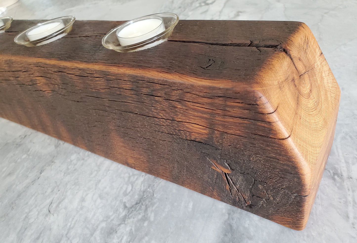 Reclaimed Oak Centerpiece Candle Holder