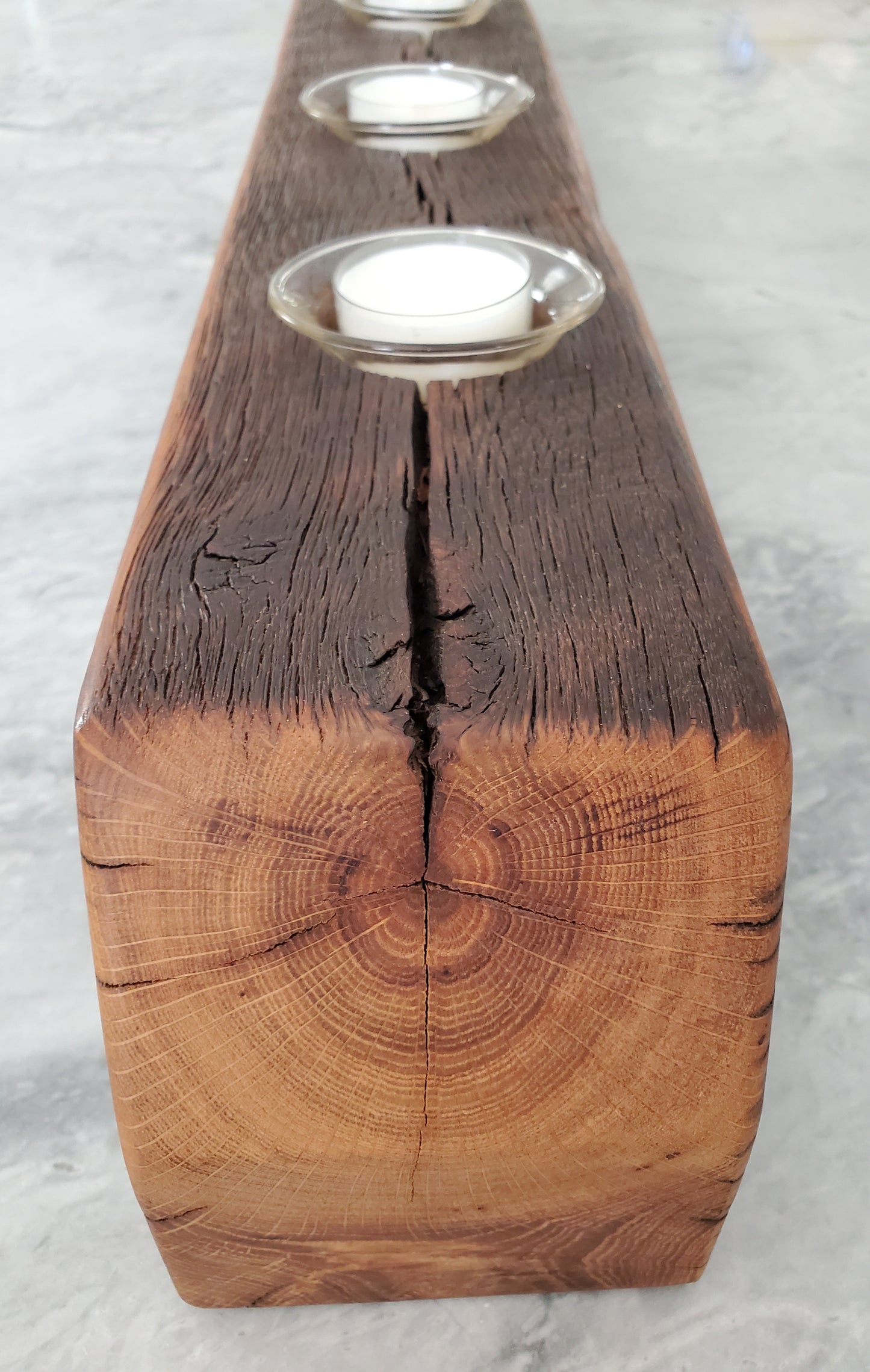 Reclaimed Oak Centerpiece Candle Holder