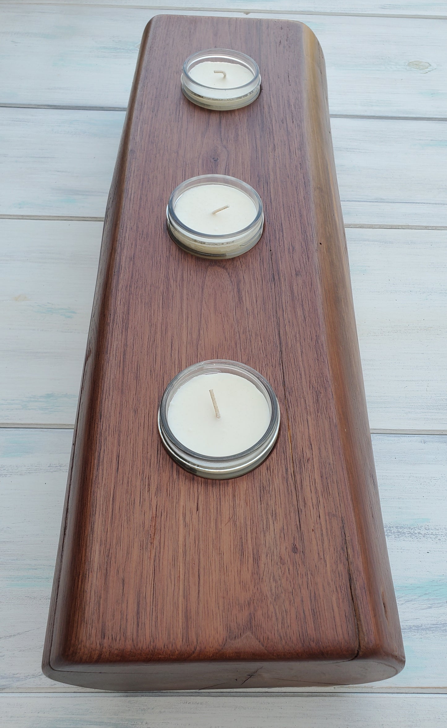 River Salvaged Black Walnut Centerpiece Candle Holder