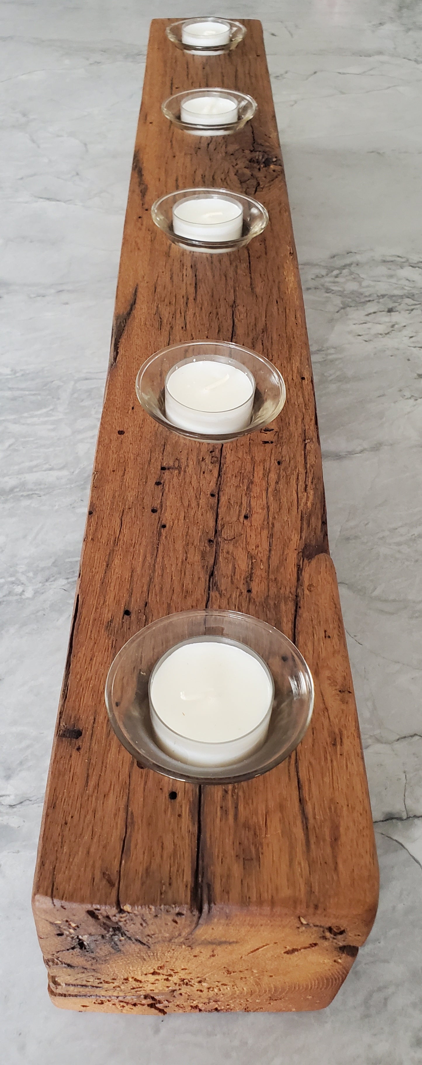 Reclaimed Oak Centerpiece Candle Holder