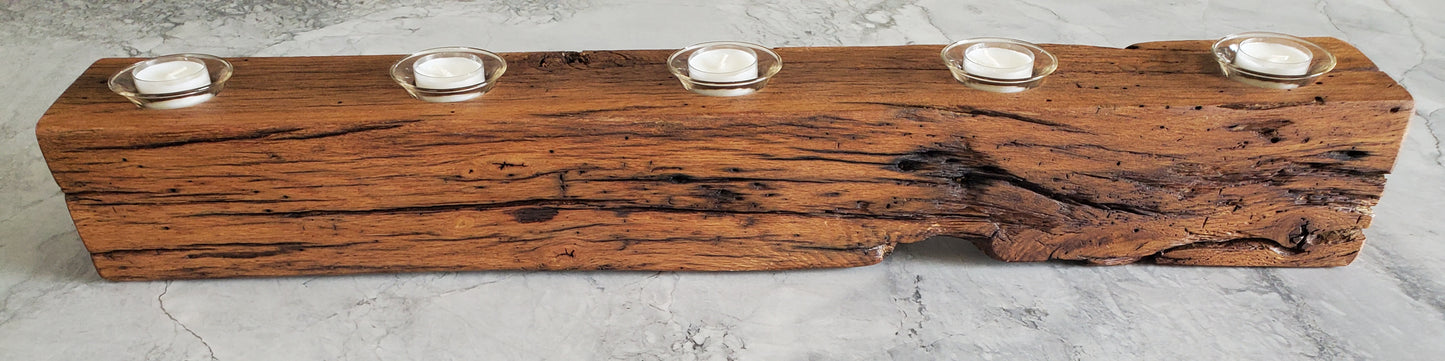 Reclaimed Oak Centerpiece Candle Holder