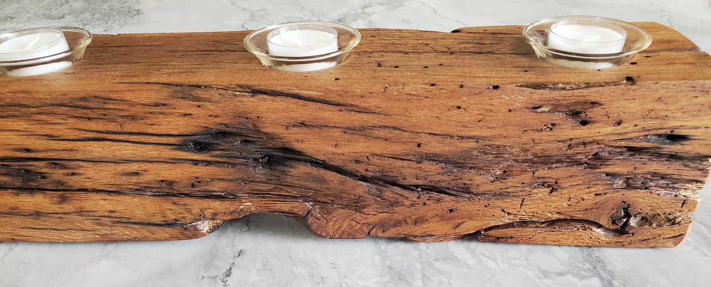 Reclaimed Oak Centerpiece Candle Holder