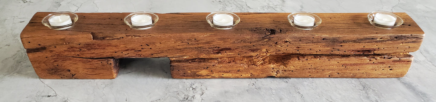 Reclaimed Oak Centerpiece Candle Holder