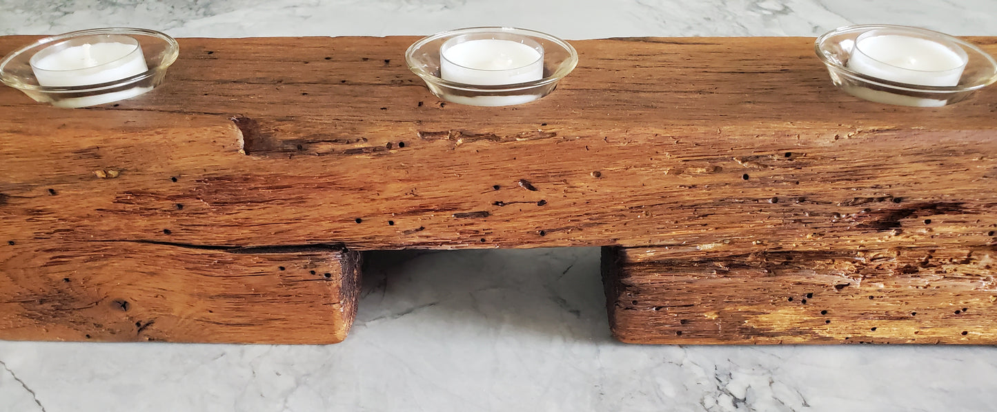Reclaimed Oak Centerpiece Candle Holder