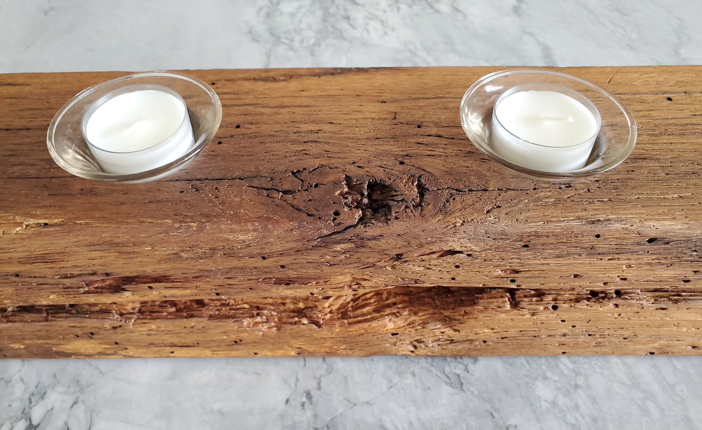 Reclaimed Oak Centerpiece Candle Holder