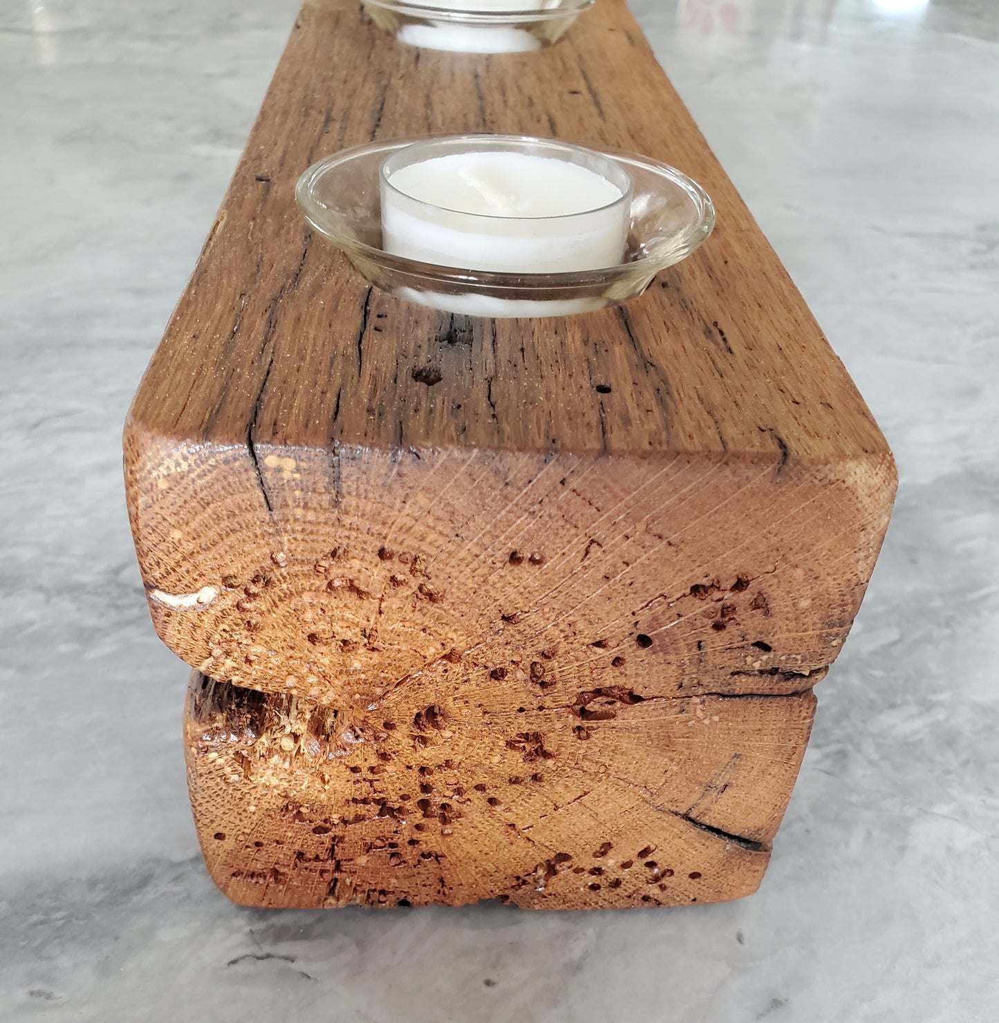 Reclaimed Oak Centerpiece Candle Holder
